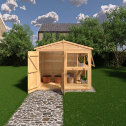 Shire Sun Hut Potting Shed With Opening Windows And Interchangable Panels 8Gx4 - thumbnail 2