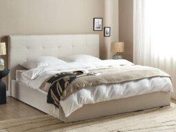 Beliani Ottoman Bed Fabric Lorient 180 X 200 Cm (Eu Super King) Beige - thumbnail 2