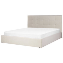Beliani Ottoman Bed Fabric Lorient 180 X 200 Cm (Eu Super King) Beige - thumbnail 4