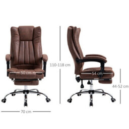 Vinsetto Executive Office Chair Computer Desk Chair For Home W/ Footrest, Brown - thumbnail 3