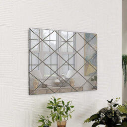 Belofay 50X70Cm Rectangular Grey Wall Mirror Interiors Art Deco Glass Design Modern Wall-Mounted Mirrors For Home And Office - thumbnail 2