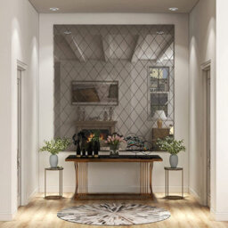 Belofay 50X70Cm Rectangular Grey Wall Mirror Interiors Art Deco Glass Design Modern Wall-Mounted Mirrors For Home And Office - thumbnail 3