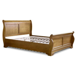Toulon Wooden Sleigh Bed - Oak Finish - Super King Size 6Ft Bed Frame Only - thumbnail 4