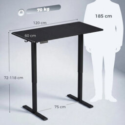 Standing Desk Memory Control Adjustable Black - thumbnail 2
