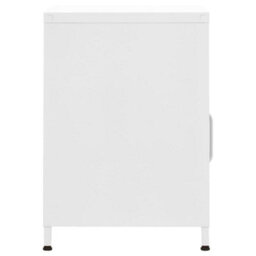 Berkfield Nightstand White 35X35X51 Cm Steel - thumbnail 4