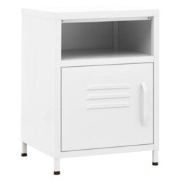 Berkfield Nightstand White 35X35X51 Cm Steel - thumbnail 2