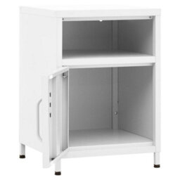 Berkfield Nightstand White 35X35X51 Cm Steel - thumbnail 6