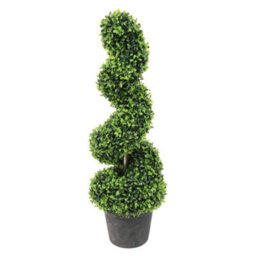 Gardenwize Garden Outdoor Solar Powered Artificial Twist Topiary Plant Tree In Pot - thumbnail 1