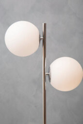 Orsina White Glass And Chrome Table Lamp, Twin Globe Modern Lamp With Sturdy Base, Sleek Chrome Finish Table Light - thumbnail 3