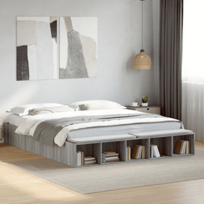Berkfield Bed Frame Without Mattress Grey Sonoma 200X200 Cm - image 1