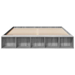 Berkfield Bed Frame Without Mattress Grey Sonoma 200X200 Cm - thumbnail 4