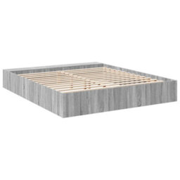 Berkfield Bed Frame Without Mattress Grey Sonoma 200X200 Cm - thumbnail 6