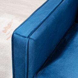 Homcom Convertible Sofa Futon Velvet-Touch Tufted Couch Sofa Bed Blue - thumbnail 7