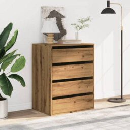 Berkfield Corner Chest Of Drawers Artisian Oak 60X41X76 Cm Engineered Wood - thumbnail 3