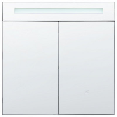 Wyld And Coco 60 X 60 Cm Wall-Mounted Led Mirror Cabinet In Matt Black Glass And Engineered Wood - image 1
