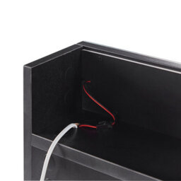 Wyld And Coco 60 X 60 Cm Wall-Mounted Led Mirror Cabinet In Matt Black Glass And Engineered Wood - thumbnail 6
