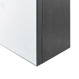 Wyld And Coco 60 X 60 Cm Wall-Mounted Led Mirror Cabinet In Matt Black Glass And Engineered Wood - thumbnail 8