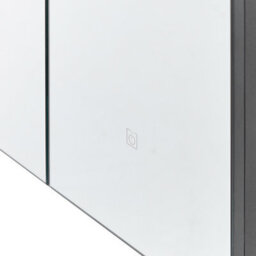 Wyld And Coco 60 X 60 Cm Wall-Mounted Led Mirror Cabinet In Matt Black Glass And Engineered Wood - thumbnail 7