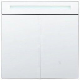 Wyld And Coco 60 X 60 Cm Wall-Mounted Led Mirror Cabinet In Matt Black Glass And Engineered Wood - thumbnail 1