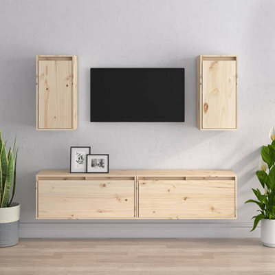 Berkfield Tv Cabinets 4 Pcs Solid Wood Pine - image 1