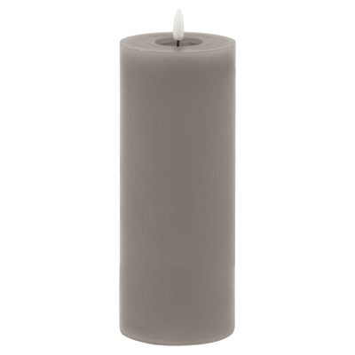 Luxe Collection Melt Effect 3.5X9 Grey Led Wax Candle - image 1