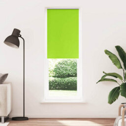 Berkfield Durable Roller Blind Blackout Leaves Green 75X230 Cm Fabric Width 70.7 Cm Polyester - thumbnail 1