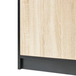 Wyld and Coco Novahome Two Door Bookcase - Black Body With Brown Fronts, Open Shelves And Closed Cabinet - W80 X D40 X H197Cm - thumbnail 9