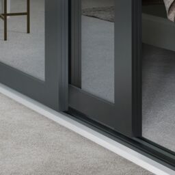 Spacepro Shaker 1 Panel Mirrored Graphite Framed Sliding Wardrobe Door (H)2220mm (W)610mm - thumbnail 2
