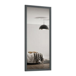 Spacepro Shaker 1 Panel Mirrored Graphite Framed Sliding Wardrobe Door (H)2220mm (W)610mm - thumbnail 1