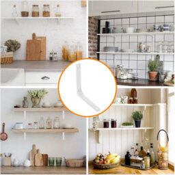 Shelf Brackets White 4 Pcs 6 Inch   Premium Right Angle Corner Brackets, Heavy Duty Steel For Floating Shelves, Wall Hanging - thumbnail 5