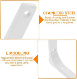 Shelf Brackets White 4 Pcs 6 Inch   Premium Right Angle Corner Brackets, Heavy Duty Steel For Floating Shelves, Wall Hanging - thumbnail 3