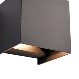 Luminosa Lighting Luminosa Glover Cct Led Outdoor Up Down Wall Lamp Matt Black Paint & Clear Glass 3000/4000/6000K Ip44 - thumbnail 4