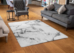 Benjamin Tate Design White Marble Texture Special Soft Home Rug - thumbnail 2