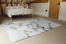 Benjamin Tate Design White Marble Texture Special Soft Home Rug - thumbnail 3