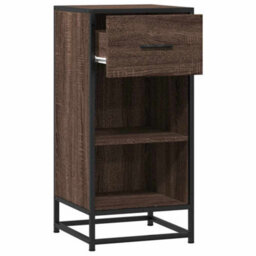 Berkfield Sideboard Brown Oak 35.5X35X76 Cm Engineered Wood And Metal - thumbnail 5