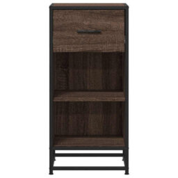 Berkfield Sideboard Brown Oak 35.5X35X76 Cm Engineered Wood And Metal - thumbnail 4