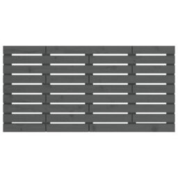Berkfield Wall Headboard Grey 146X3X63 Cm Solid Wood Pine - thumbnail 4