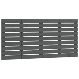 Berkfield Wall Headboard Grey 146X3X63 Cm Solid Wood Pine - thumbnail 2