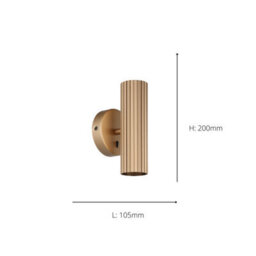 Eglo Portillo Aluminium & Steel Modern Uplight & Wall Down Light, Matte Brass - thumbnail 4