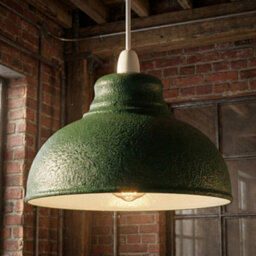 Retro Green Metal Ceiling Lampshade With Textured Finish For Living Room Bedroom Or Hallway - thumbnail 4