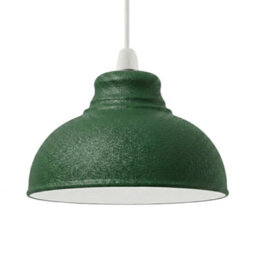 Retro Green Metal Ceiling Lampshade With Textured Finish For Living Room Bedroom Or Hallway - thumbnail 7