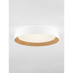 Luminosa Lighting Luminosa Sigi 45Cm Flush Ceiling Light Sandy White, Wood Triac Dimmable Led 40W 3081Lm 3000K - thumbnail 4
