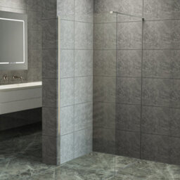 Living And Home 190Cm H Walk-In Clear Glass Bath Shower Screen With Silver Metal Frame - thumbnail 1