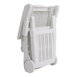 Thehotsale White Outdoor Foldable Sun Lounger With Adjustable Back Plastic Reclining Garden Sun Bed - thumbnail 6