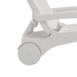 Thehotsale White Outdoor Foldable Sun Lounger With Adjustable Back Plastic Reclining Garden Sun Bed - thumbnail 7