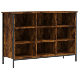 Berkfield Shoe Cabinet Smoked Oak 100X35X70 Cm Engineered Wood - thumbnail 2
