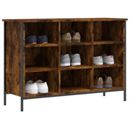 Berkfield Shoe Cabinet Smoked Oak 100X35X70 Cm Engineered Wood - thumbnail 3