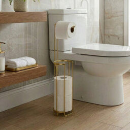 Croydex Gold Freestanding Toilet Roll Holder - thumbnail 2