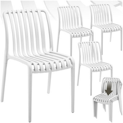 Tectake Garden Chairs Alcudia - Durable, Stackable And Weather-Resistant - Cream - Set Of 4 - image 1