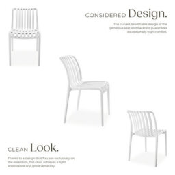 Tectake Garden Chairs Alcudia - Durable, Stackable And Weather-Resistant - Cream - Set Of 4 - thumbnail 3